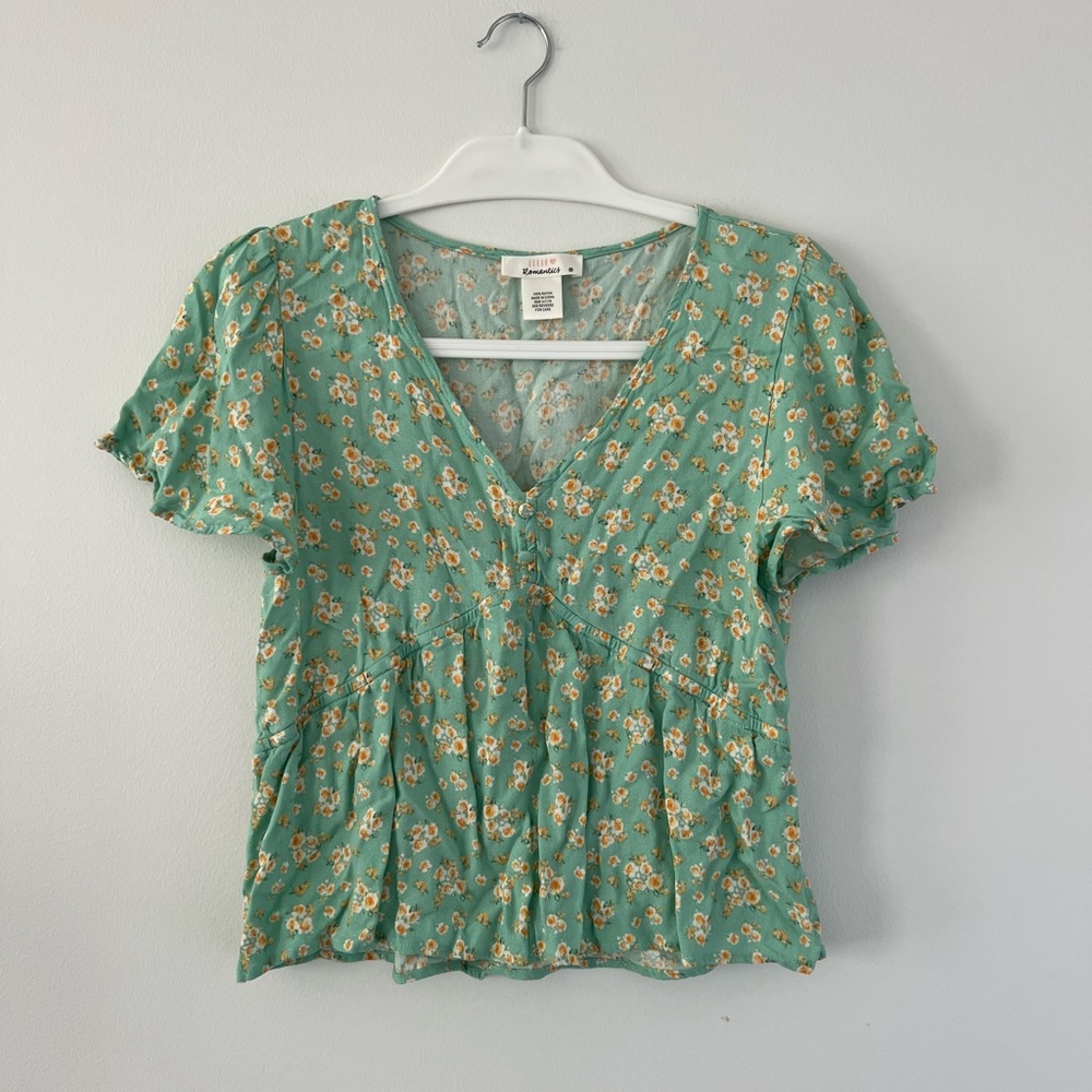 Ditsy Floral Babydoll Shirt